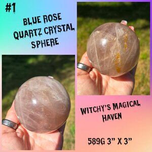 Lavender Blue Rose Quartz Crystal Sphere